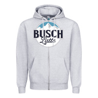 Heather Grey BUSCH LATTE COOL Zipper Hoodie - linhVisuals