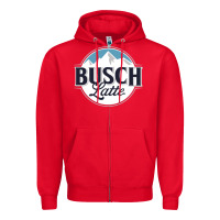 Red BUSCH LATTE COOL Zipper Hoodie - linhVisuals