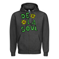 Charcoal Heather original de la soul music Zipper Hoodie - linhVisuals