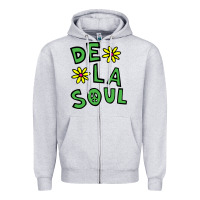 Heather Grey original de la soul music Zipper Hoodie - linhVisuals