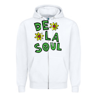 White original de la soul music Zipper Hoodie - linhVisuals