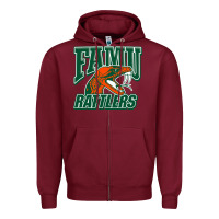Burgundy FAMU RATTLERS Zipper Hoodie - linhVisuals