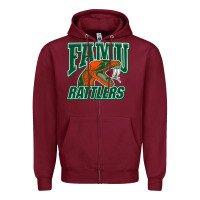 Burgundy FAMU RATTLERS Zipper Hoodie - linhVisuals