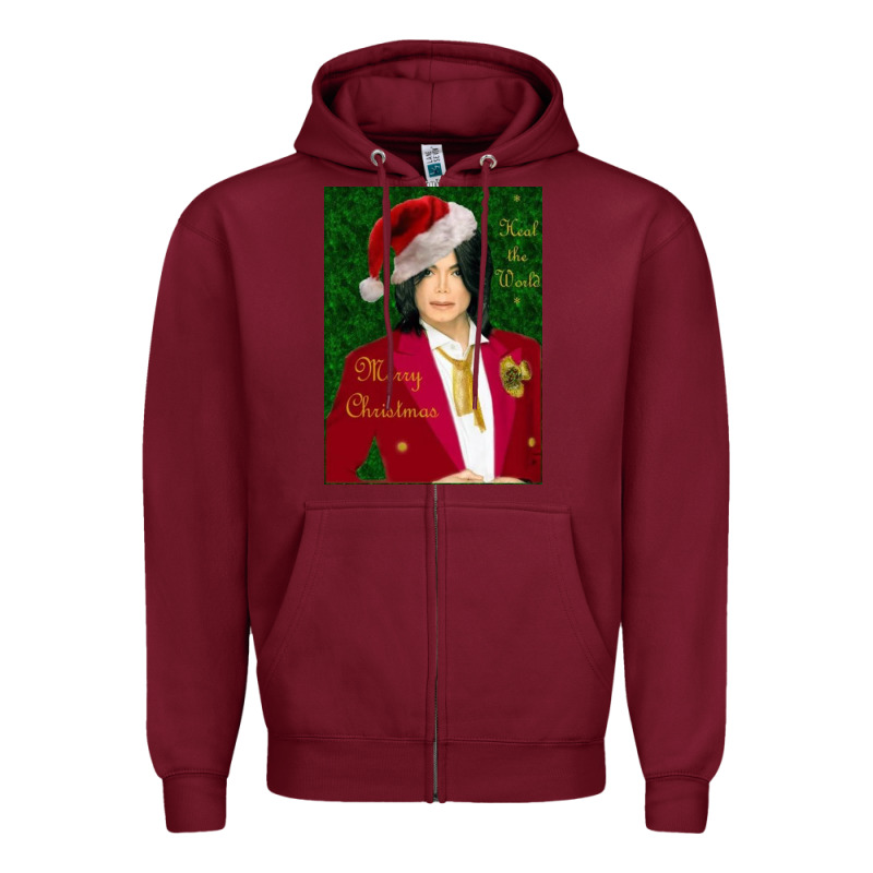 Merry Christmas Heal The World Michael Jackson Zipper Hoodie by linhVisuals | Teevron