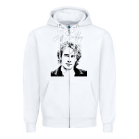 White jeff buckley 90s style fan art Zipper Hoodie - linhVisuals