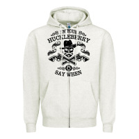 Oatmeal Heather im your huckleberry Zipper Hoodie - linhVisuals