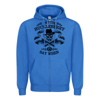 True Royal im your huckleberry Zipper Hoodie - linhVisuals