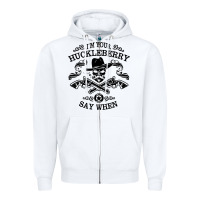 White im your huckleberry Zipper Hoodie - linhVisuals