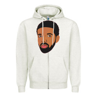 Oatmeal Heather drak Zipper Hoodie - linhVisuals