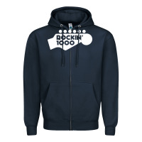 Navy rockin 1000 musician Zipper Hoodie - linhVisuals