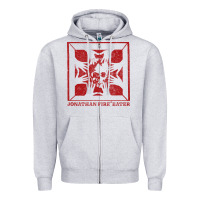 Heather Grey jonathan fireeater Zipper Hoodie - linhVisuals