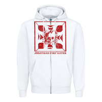 White jonathan fireeater Zipper Hoodie - linhVisuals