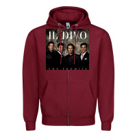 Burgundy il divo album art Zipper Hoodie - linhVisuals