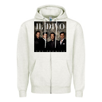 Oatmeal Heather il divo album art Zipper Hoodie - linhVisuals