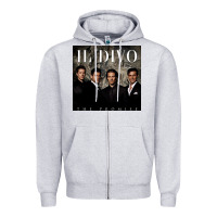 Heather Grey il divo album art Zipper Hoodie - linhVisuals