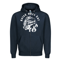 Raise Hell Eat White Zipper Hoodie | Teevron