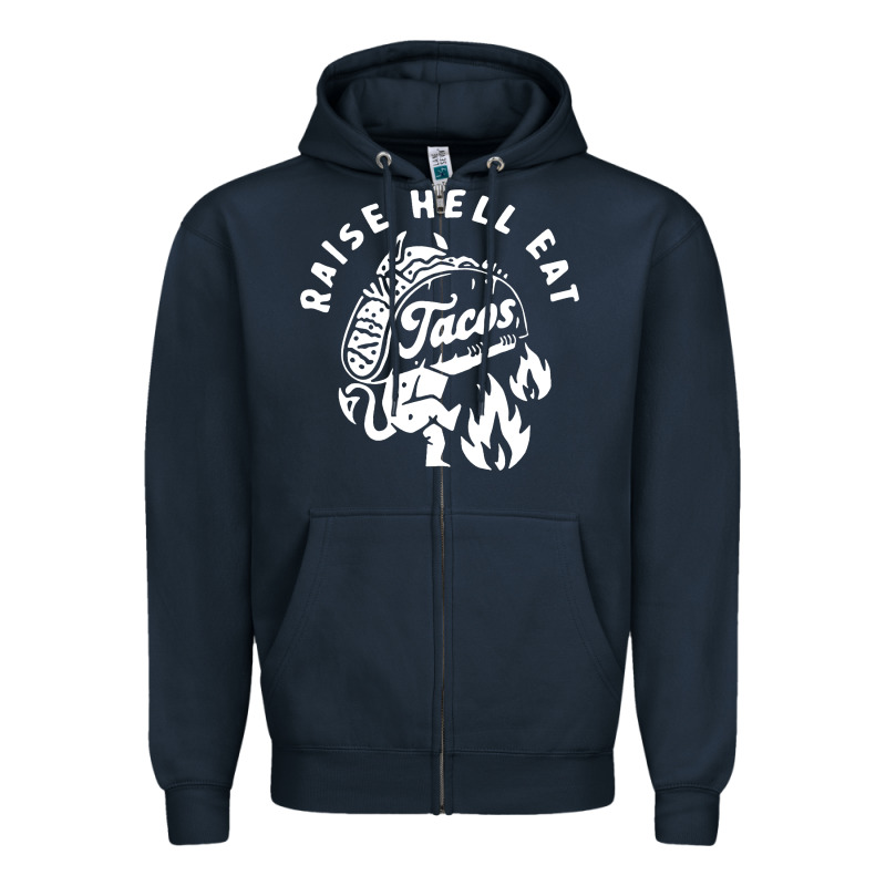 Raise Hell Eat White Zipper Hoodie by linhVisuals | Teevron