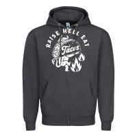 Smoke Raise Hell Eat white Zipper Hoodie - linhVisuals
