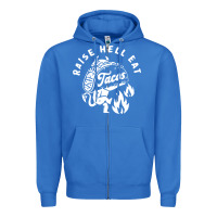 True Royal Raise Hell Eat white Zipper Hoodie - linhVisuals