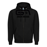 Black GROOVE ARMADA Zipper Hoodie - linhVisuals