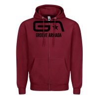 Burgundy GROOVE ARMADA Zipper Hoodie - linhVisuals