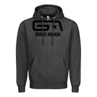 Charcoal Heather GROOVE ARMADA Zipper Hoodie - linhVisuals