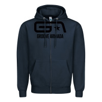Navy GROOVE ARMADA Zipper Hoodie - linhVisuals