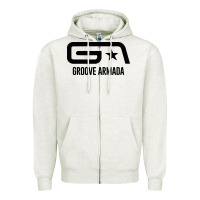 Oatmeal Heather GROOVE ARMADA Zipper Hoodie - linhVisuals