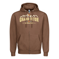 Chestnut grand teton national park est 1929 vinage wyoming mountains graphic Zipper Hoodie - linhVisuals