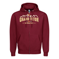 Burgundy grand teton national park est 1929 vinage wyoming mountains graphic Zipper Hoodie - linhVisuals