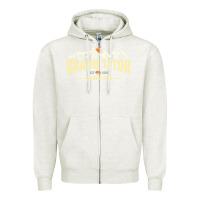 Oatmeal Heather grand teton national park est 1929 vinage wyoming mountains graphic Zipper Hoodie - linhVisuals