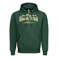 Sports Green grand teton national park est 1929 vinage wyoming mountains graphic Zipper Hoodie - linhVisuals