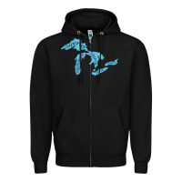 Black great lakes of michigan Zipper Hoodie - linhVisuals