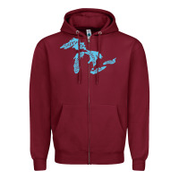 Burgundy great lakes of michigan Zipper Hoodie - linhVisuals