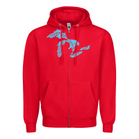 Red great lakes of michigan Zipper Hoodie - linhVisuals