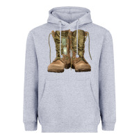 Heather Grey soldier boots Heavyweight Hoodie - RanaPortraitStore