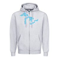 Heather Grey great lakes of michigan Zipper Hoodie - linhVisuals