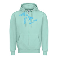 Seafoam great lakes of michigan Zipper Hoodie - linhVisuals