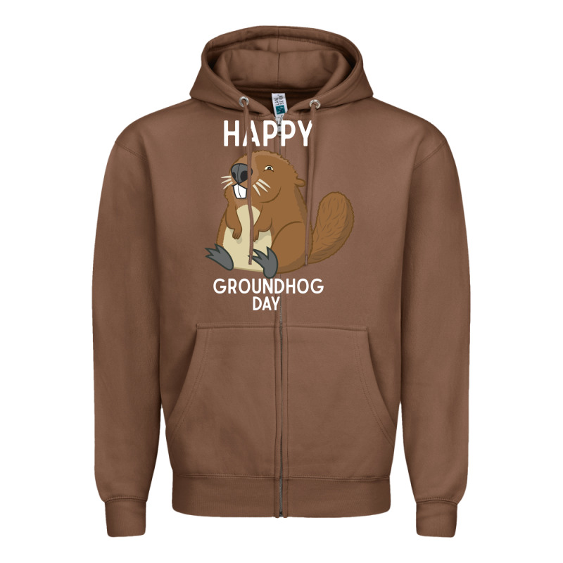 Happy Groundhog Day Respect The Shadow Funny Spring Prediction Holiday Zipper Hoodie by linhVisuals | Teevron