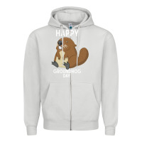 Dove Grey happy groundhog day respect the shadow funny spring prediction holiday Zipper Hoodie - linhVisuals