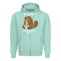 Seafoam happy groundhog day respect the shadow funny spring prediction holiday Zipper Hoodie - linhVisuals