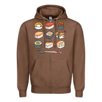 Chestnut happy sushi kawaii anime japanese food lover funny illustration gift Zipper Hoodie - linhVisuals