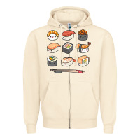 Sandshell happy sushi kawaii anime japanese food lover funny illustration gift Zipper Hoodie - linhVisuals