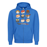 True Royal happy sushi kawaii anime japanese food lover funny illustration gift Zipper Hoodie - linhVisuals