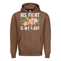 Chestnut his fight is my fight autism dad mom fist bump cute supportive awarene Zipper Hoodie - linhVisuals