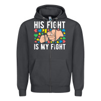 Smoke his fight is my fight autism dad mom fist bump cute supportive awarene Zipper Hoodie - linhVisuals