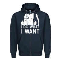 I Do What I Want Cat Giving A Finger Funny Middle Finger Rude Graphic Zipper Hoodie | Teevron