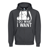 Smoke i do what i want cat giving a finger funny middle finger rude graphic Zipper Hoodie - linhVisuals