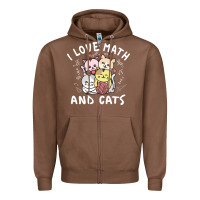 I Love Math And Cats Mountain Heart Mathematics Lover Gifts Cute And F Zipper Hoodie | Teevron