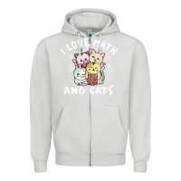 Dove Grey i love math and cats mountain heart mathematics lover gifts cute and f Zipper Hoodie - linhVisuals